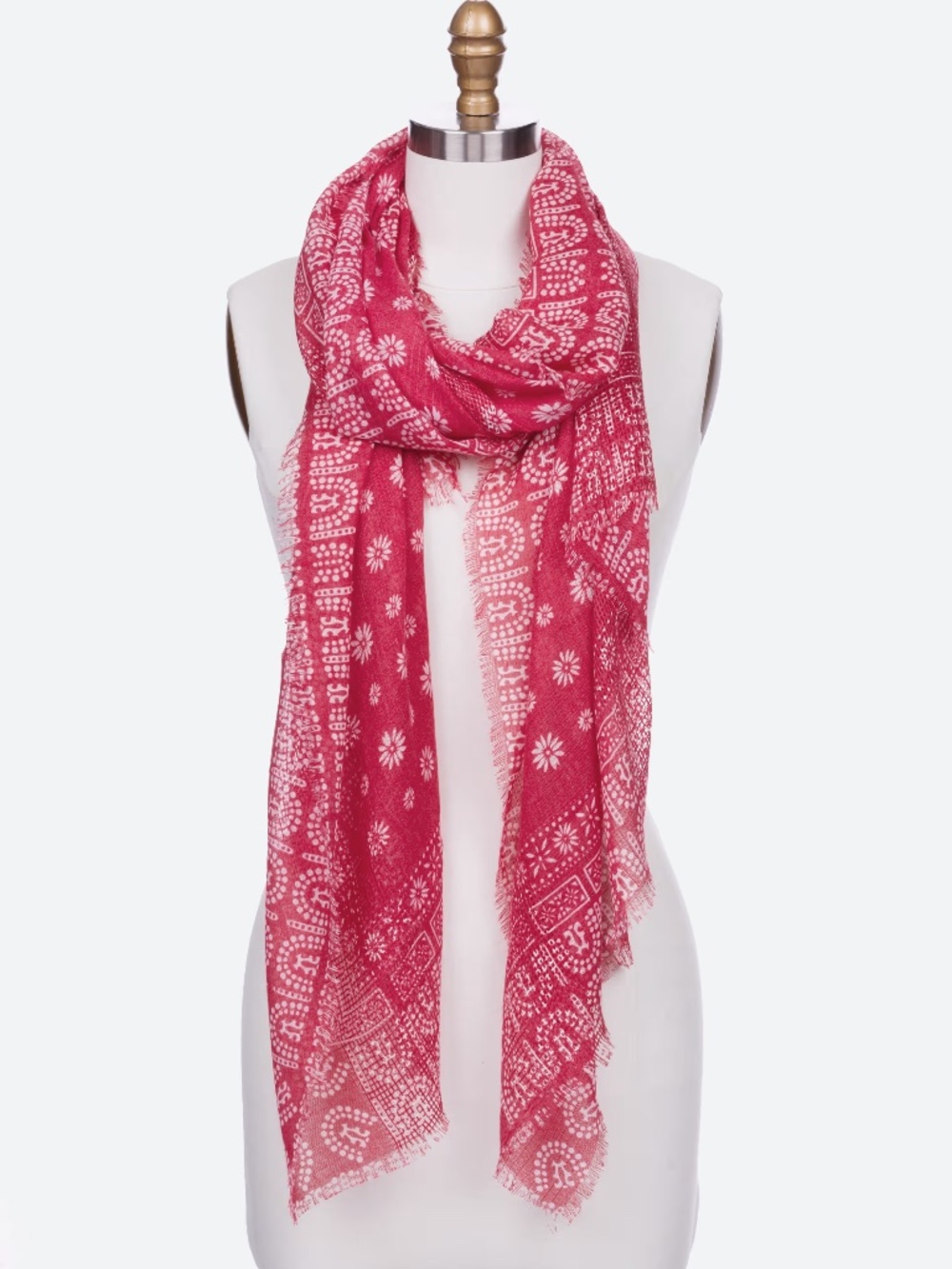 LULU Red & White Scarf